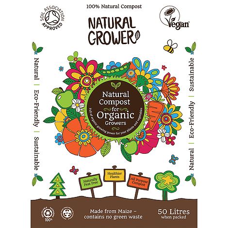 Natural Grower Certified Organic Peat Free Compost  - 50 Litres